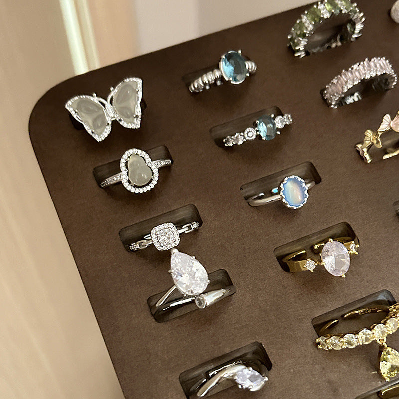 Wholesale Autumn and Winter Flash Diamond Zircon Does Not Fade High-end Luxury Sterling Silver Rings